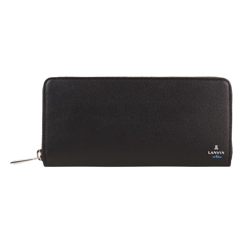 

[Lanvin on Blue] round zipper long wallet wallet round zipper card storage casual Dull color 524607 dexter cowhide genuine leather leather [01] black