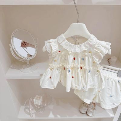 Summer Girls Floral Two Piece Set Stylish Princess Outfit For Kids Baby Clothing