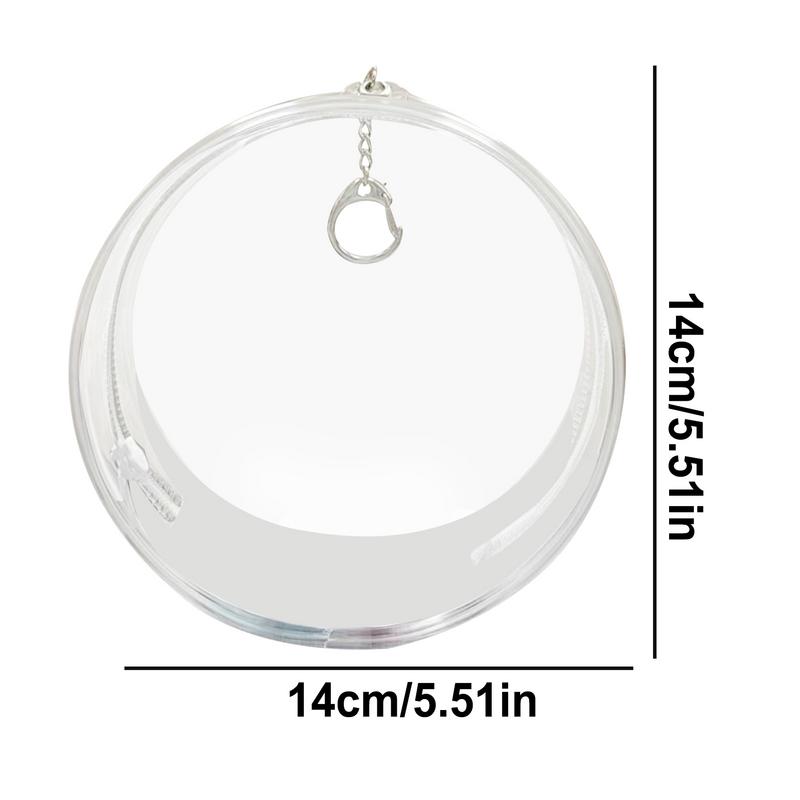 Mini Transparent Doll Display Bag Round Doll Carrying Case Dustproof Doll Pouch Figure Storage Box for Showing Off Small Figures