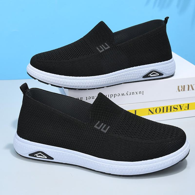 Shoes Men's Breathable Mesh Men's Shoes Casual One-pedal Lazy Shoes Soft-soled Cloth Shoes