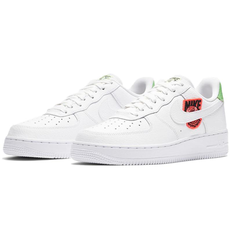 Nike Air Force 1 Low '07 Worldwide Pack Flash Crimson Green Strike Women's Sneakers DV0788-102