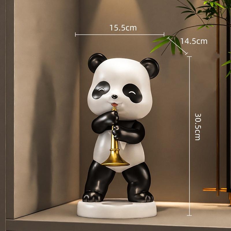 Creative Panda Figurines Cartoon Panda Resin Handicrafts Musical Instrument Guitar Cello Decorative Figurines Home Decoration