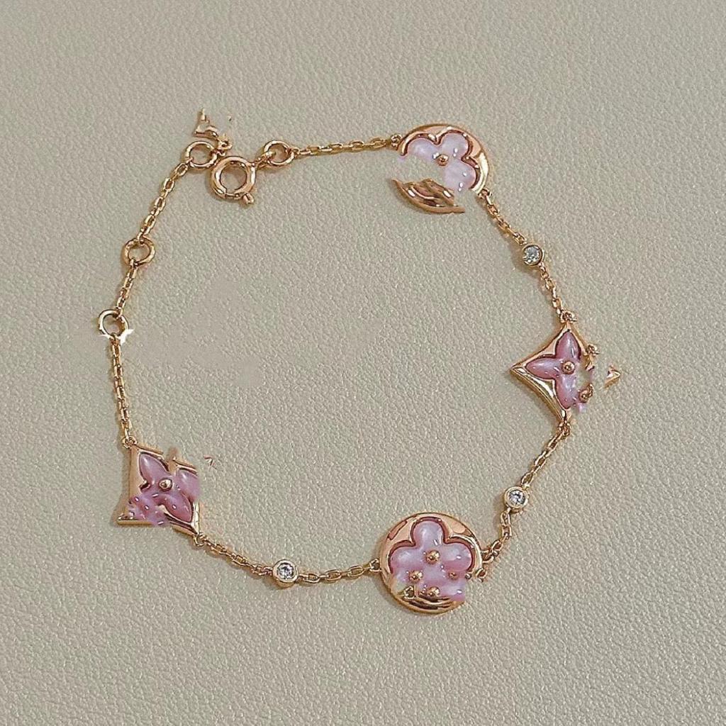 Luxusní sada náhrdelníku a náramku LV Clover & Flower z perleti