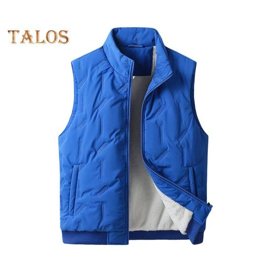 

Мужской жилет, пальто, воротник-стойка, без рукавов, застежка-молния, жилет, куртка с карманами, однотонный утолщенный бархат, подкладка, хлопковый жилет M синий