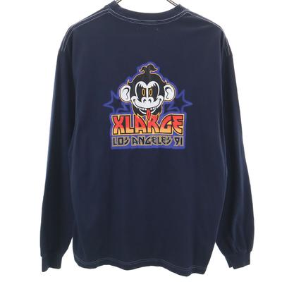Back Print Long Sleeve T-shirt M Navy Ron T Men's Used
