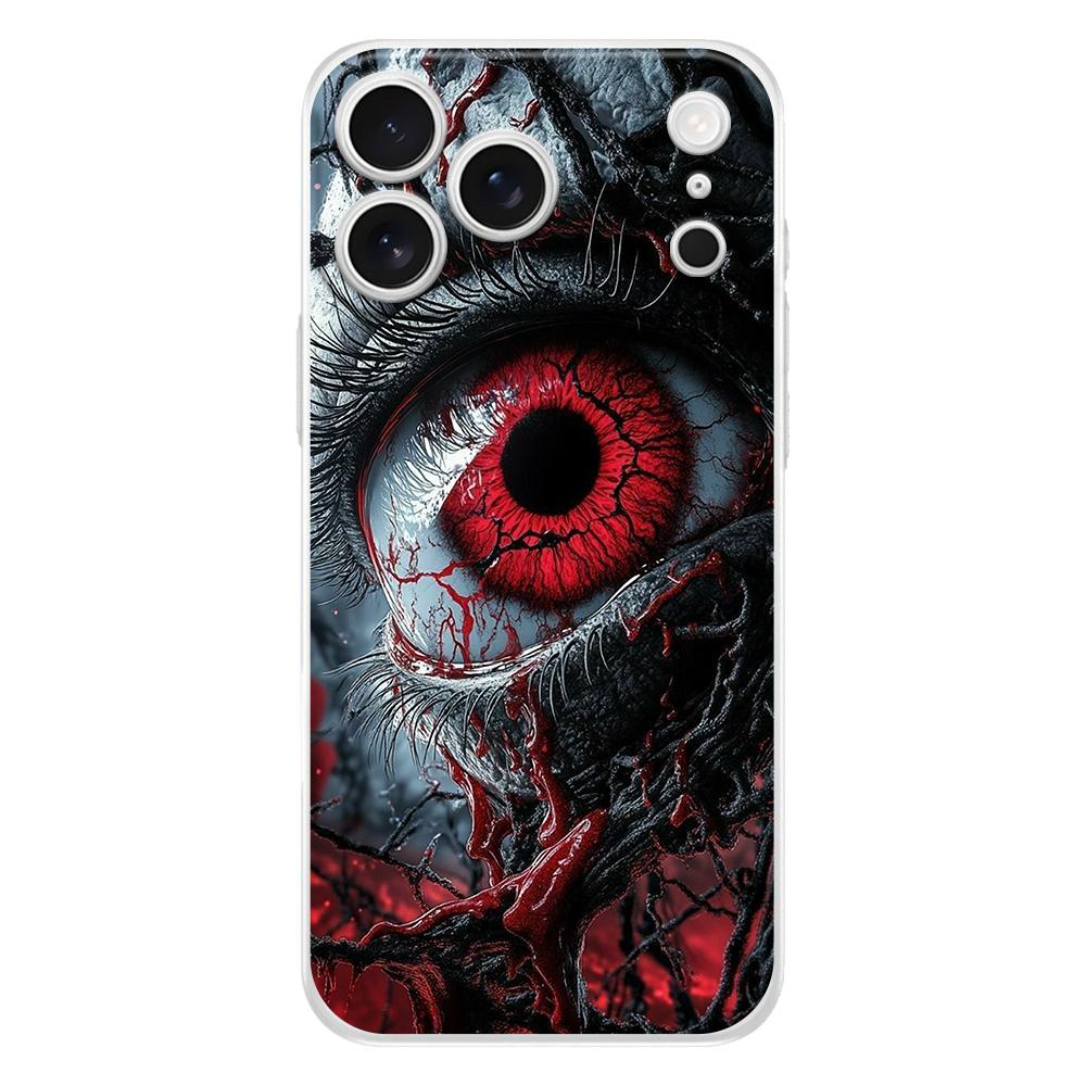 Soft Phone Case For iPhone 17 Air 16E 16 11 15 14 Pro MAX 12 13 7 8 Plus SE Easter Cover Protection Scary Devil Eye Pattern