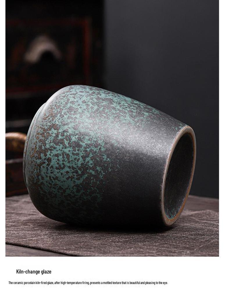 Gilded Ceramic Tea Canister: Moisture-Proof Retro Storage for Pu'er Tea - High-Grade Souvenir Box