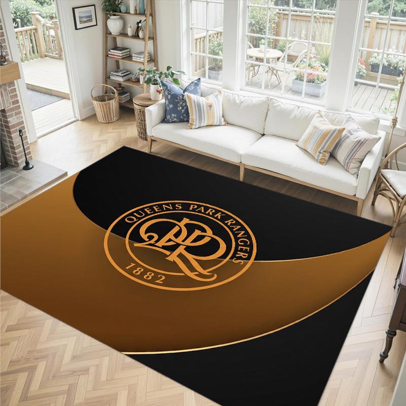 Queens Park Rangers Football Design Crystal Velvet Carpet Cozy Non?Slip Printed Rug For Bedroom Living Room Entrance