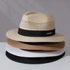 Klassischer Strohhut Sommer Herren Panama Strohhüte Großhandel Einfacher Sonnenhut Jazzhut Atmungsaktive Fedora Hüte UV-Schutz Strandhut