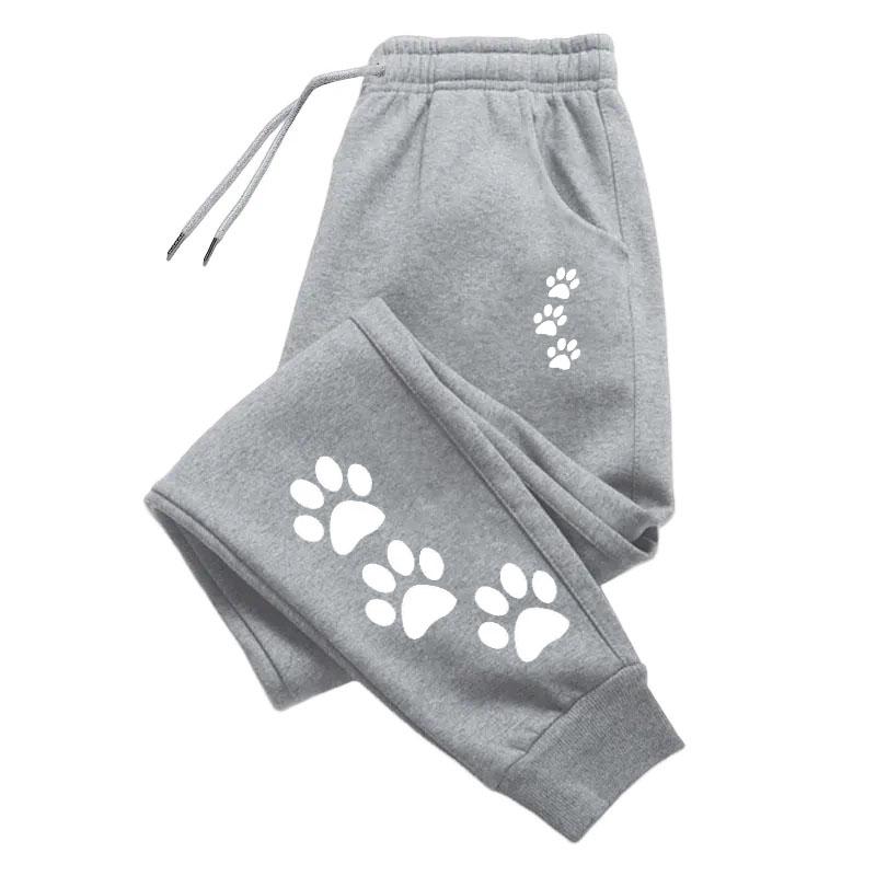 Cat Series Printed Women's Long Pants Women Casual Loose Sports Fitness Jogging Sweatpants Fashion Drawstring Fleece Pants