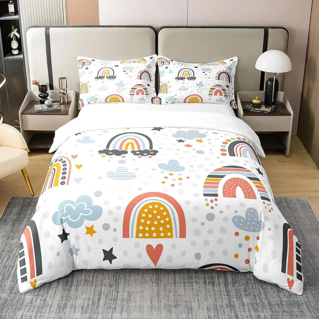 Liebe Bettdecke Set Queen King Full Size Herzförmige Bettwäschesets Full für Teenager Mädchen Frauen Männer Jungen 3-teilig mit 2 Kissenbezügen