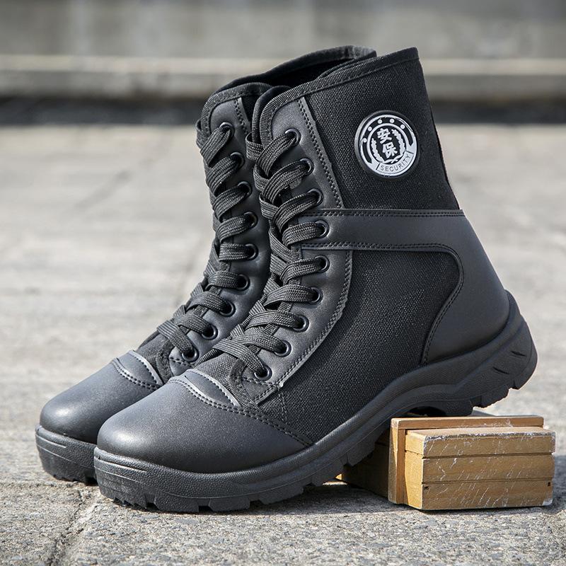 Extra Light Boots Combat Boots Men's and Women's Land Combat Special Service Combat Training Boots Single Mesh High-top Canvas Tactical Security