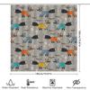 Cute Fox Shower Curtain Woodland Animal Bathroom Decor Rustic Nature Forest Shower Liner Waterproof Home Textile