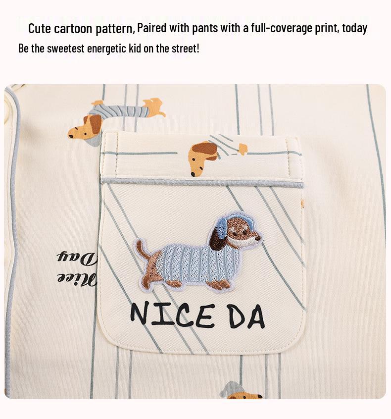 Summer Short Sleeve Cotton Pajamas Set: Loose, Comfy, Girlish Style