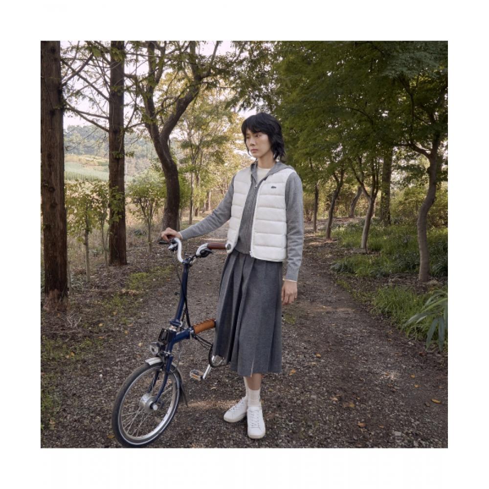 

LacoSte Women S Wool Pleated Skirt [melange Gray] 034