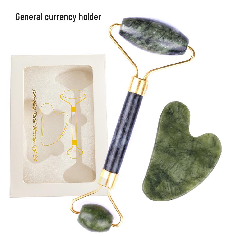 Jade Gua Sha Facial & Body Roller Massager for Full Meridian Scraping Massage.