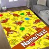 Curious Monkey Party Personalized Name Floor Mat Perfect for Bedrooms Study room Dormitory Playrooms Anti-slip Rug Decorate Offices