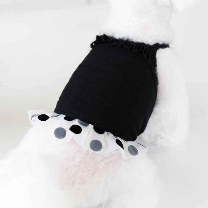 

Товары для домашних животных Весна и лето Удобные крутые подтяжки в горошек Одежда для кошек и собак Одежда для маленьких собак 3XL чёрный