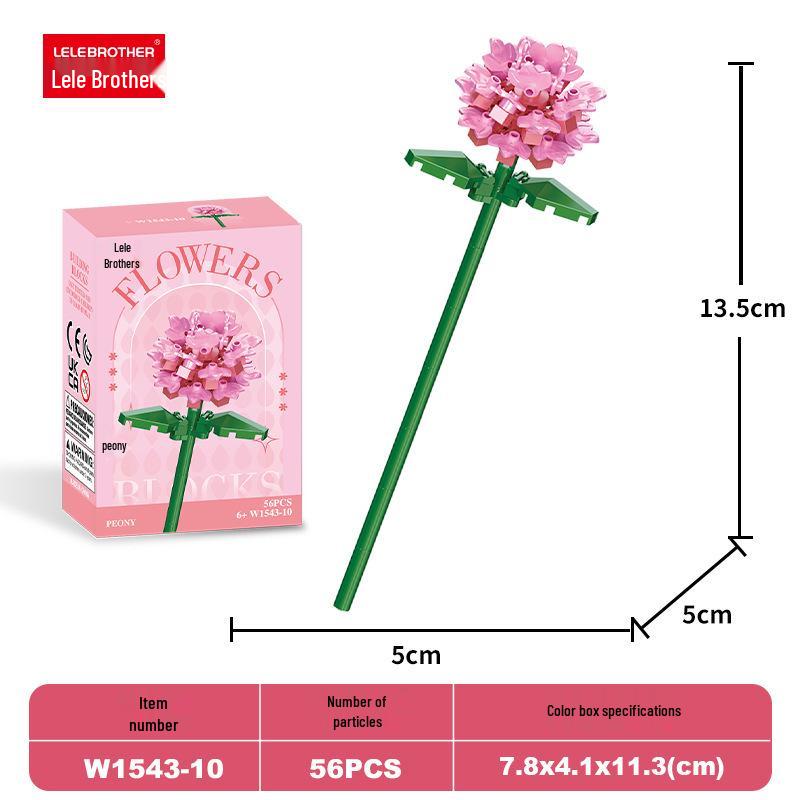 Lele Brothers Fresh Flowers Building Blocks Puzzle Toy for Girls