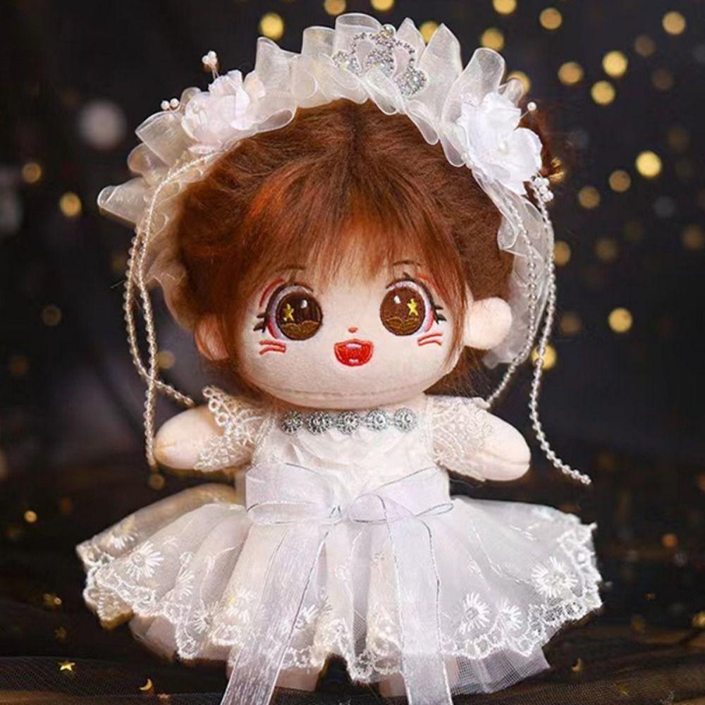 Wedding Dress 20cm Cotton Doll Clothes 20cm Doll Flower Dress  DIY Keychain Pendant