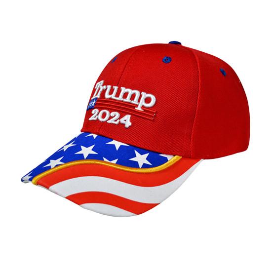 Trump Baseballový klobouk Vyšívací dopis s dlouhým okrajem Sluneční stínítko 2024 Prezidentská volební kampaň Americká vlajka Tisk Retro Rally Party Unisex čepice