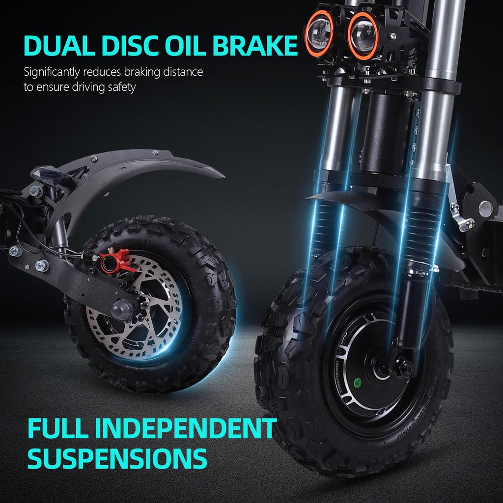 J30MAX Electric Scooter, 6000W Dual Motor 60V38Ah,NFC Card Activation Scooter, Hydraulic Brake 11" All Terrain Tires E-Scooter