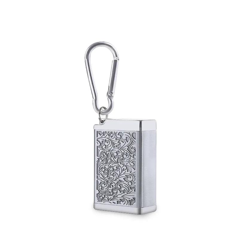 Portable Mini Ashtray with Lid Keychain Pocket Travel Ashtray Cigarette Metal Bottle Storage Package