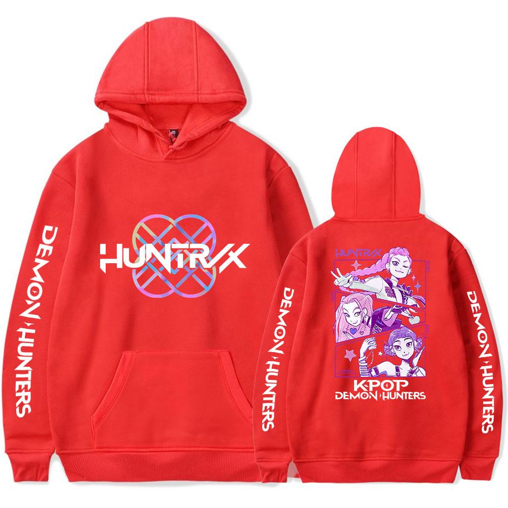 Fashion Men Women Hoodie Streetwear Casual KPop Demon Hunters Printed Hooded Pullover Sweatshirts