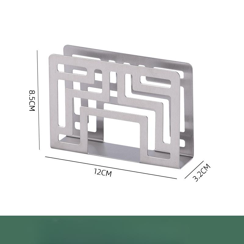Stainless Steel Paper Towel Holder Vertical Paper Towel Holder Hotel Western Restaurant Cafe Tabletop Creative Hollow Napkin