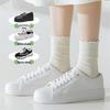 Women's Summer Ruffled Ice Silk Socks – Breathable, Comfortable, Mushroom Edge, Solid Color Slouch Socks