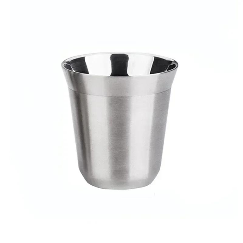 Outdoor Camping Espressotasse Verdickter 304 Edelstahl Doppelwandige Kaffeetasse Isolierung Teetasse Isolierung Kaffeetasse