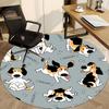 1PC Dogs Woof Office Round Area Rug, Mat Suitable For Office, Under Office Chairs Bedroom Living Room Home Decor, Room Deco