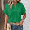 Womens Tops Short Sleeve Button V Neck Blouse Lightweight Summer Tops for Women Casual Shirts for Women Womens Clothing