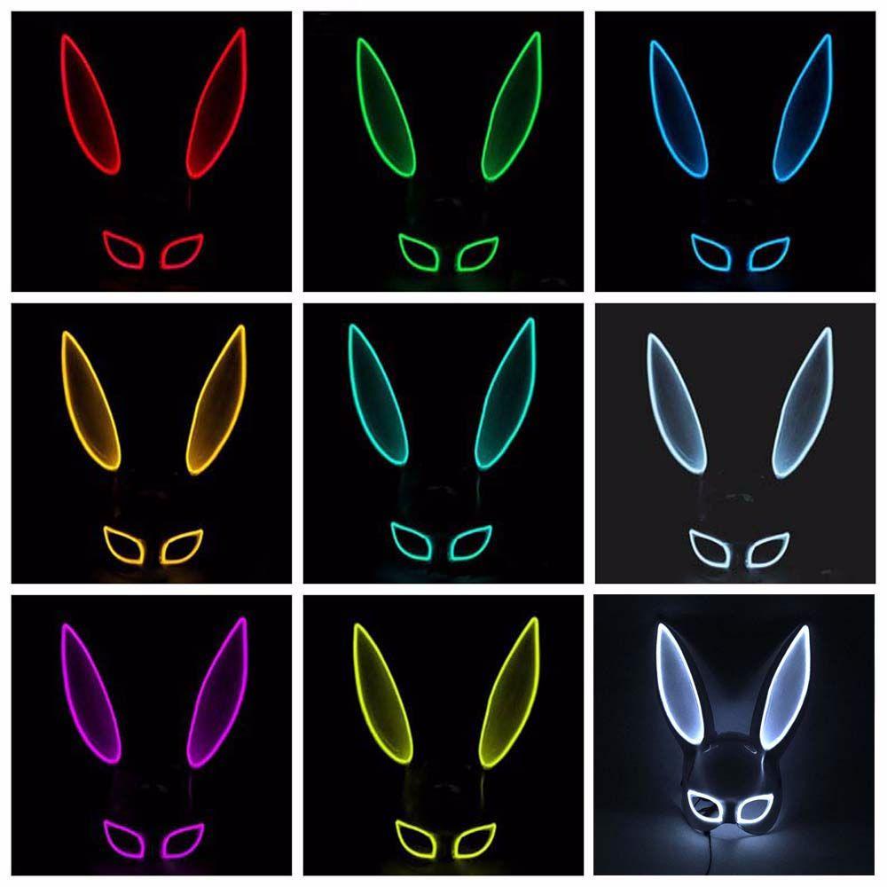 Headwear Mask Bunny Mask LED Light Party Props Led Light up Mask Party Mask Props Cosplay Mask