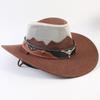 Western Cowboy Hat Men and Women Summer Breathable Sunscreen Visor Hat Big Brim Outdoor Travel Straw Top Hat