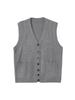 V-Neck Striped Knit Wool Sweater Vest for Middle-Aged and Elderly Women - Winter Style