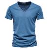 Summer Men's Solid Bamboo Cotton V-Neck T-Shirt - Hot Selling European & American Style