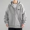 Men Winter Hooded Coat Streetwear Mid Length Jacket Zip Up Cardigan Outerwear with Pockets Loose Fit Sport Drawstring