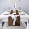 Western Cow Print Linen Table Runner Holiday Party Decor Reusable Farmhouse Kitchen Dining Table Runner Wedding Decorations