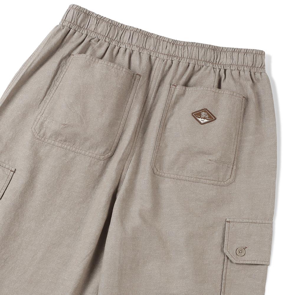 INTERCREW Heathered Linen Contrast Stitched Half-Length Pants Brown Ita2Pm25Abr