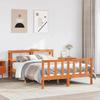 VidaXL Bed Frames and Headboard Wax Brown 120x200 Cm Pine Wood, Bed, Solid Wood Bed Frame, Bedroom Furniture 3305778