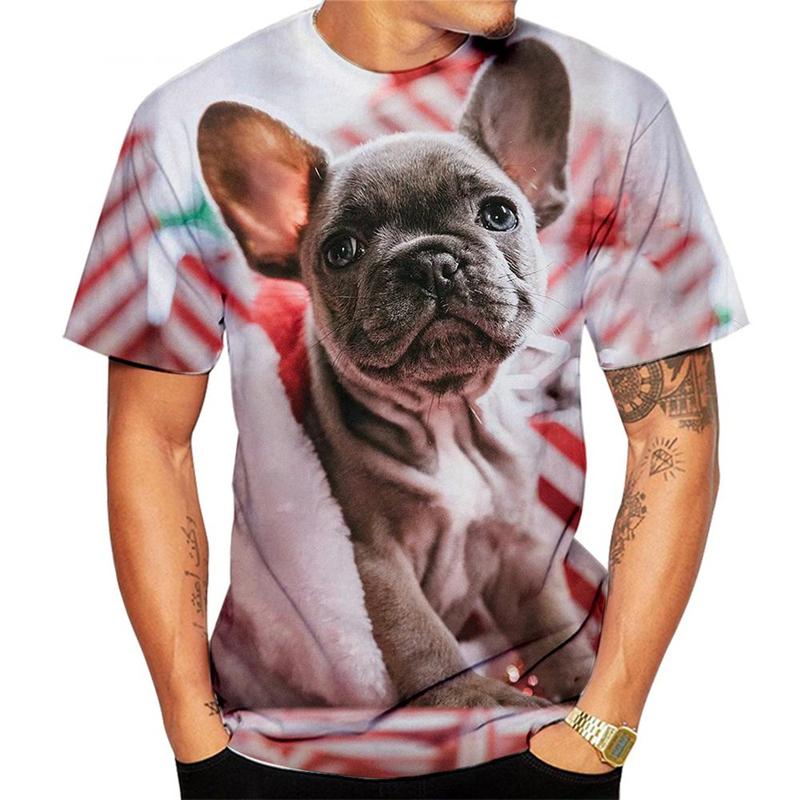 Animal French Bulldog 3D Print T-Shirt Men Women Funny Tshirt Y2k Summer Oversized Kids T Shirt Round Neck Short Sleeve Tops