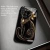Black Gold Meow Charm Tempered Glass Phone Case Suitable for Samsung Galaxy S26 S25 S24 S22 S21 S20 FE/Ultra/Plus5G Anti Drop