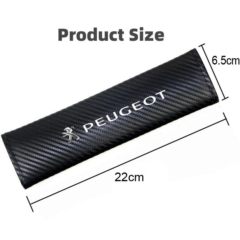 2Pcs Car Seat Belt Carbon Fiber Safety Belt Shoulder M Covers for Peugeot 206 307 308 3008 207 208 407 508 2008 Auto Accessories