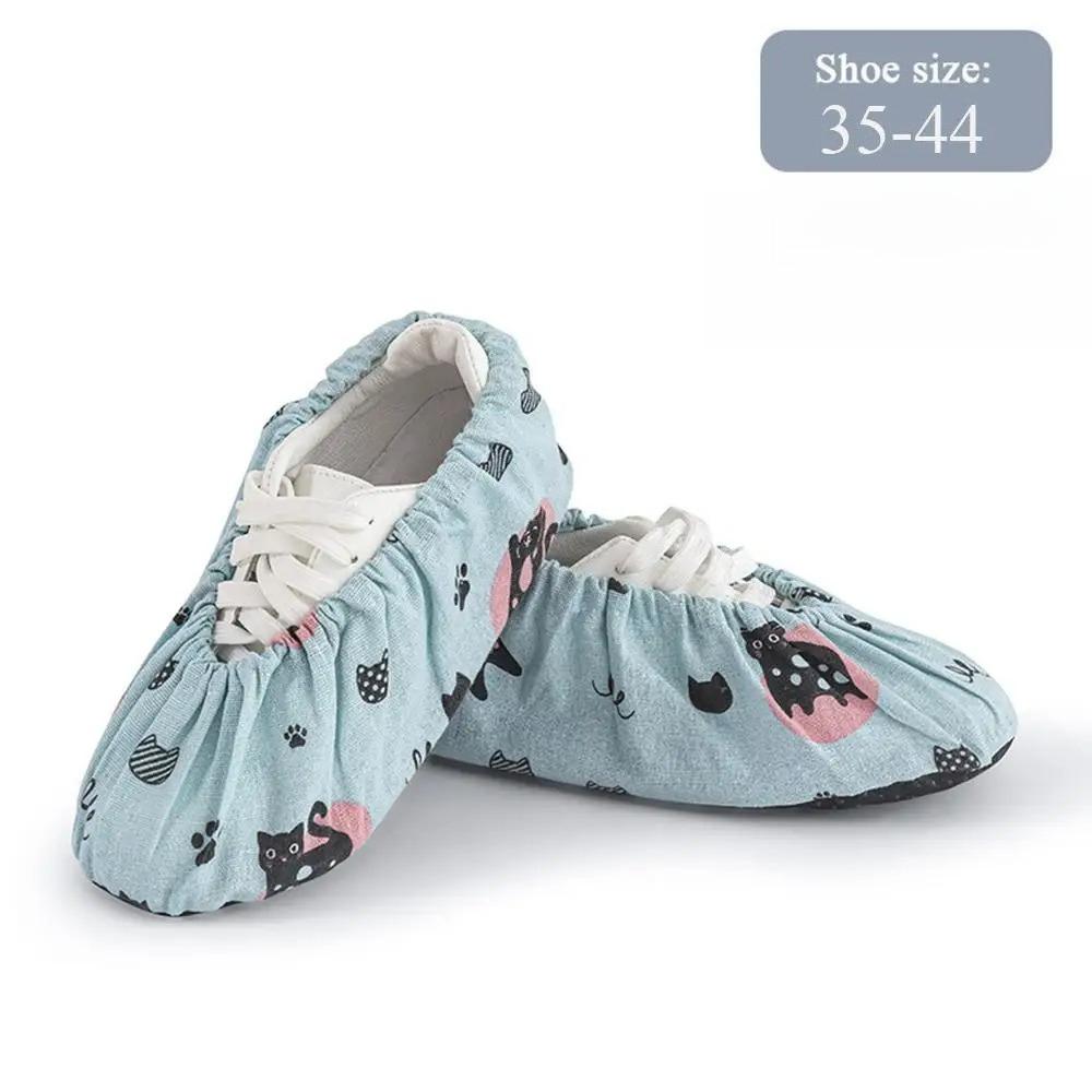 Printing Shoe Covers Non-Slip Indoor Shoes Case Reusable Shoe Cover Adult Foot Cover Protector Washable Overshoes Household