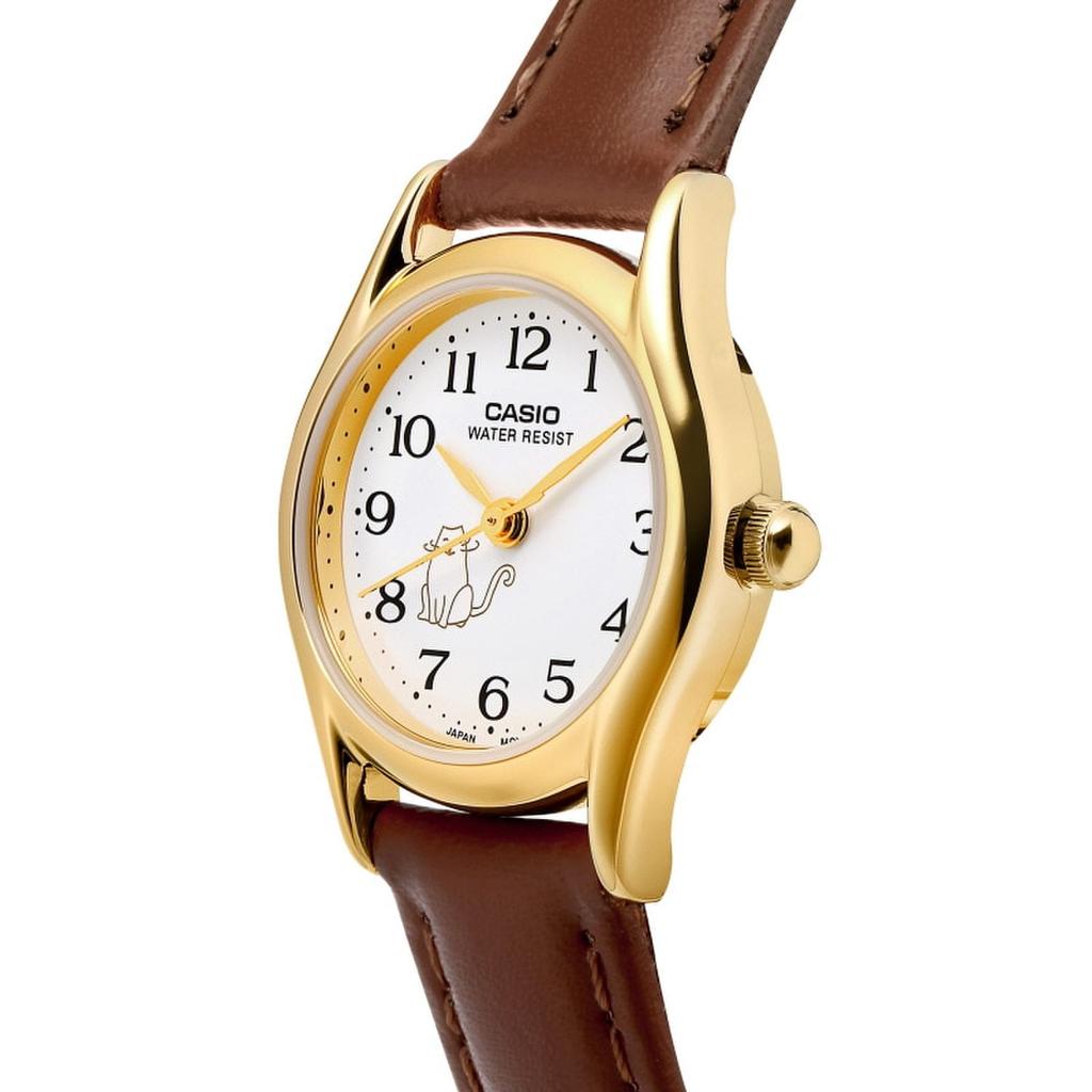 [Casio] LTP-1094Q-7B8RDF (LTP-1094Q-7B8) Analog Suneung Student Cat Women's Leather Watch