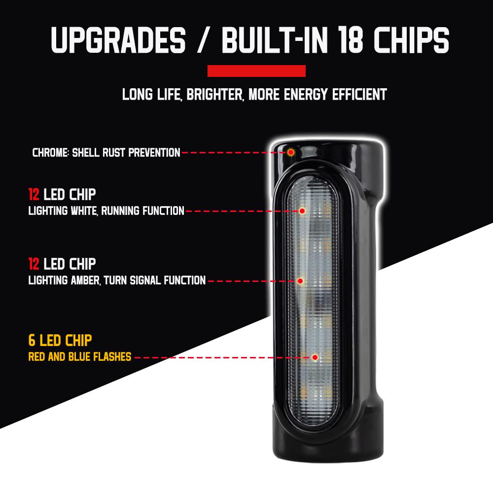 Motorcycle Highway Crash Bar Light Switchback Driving Light For Victory Harley Road King Touring Amber LED Turn Signal Lamp