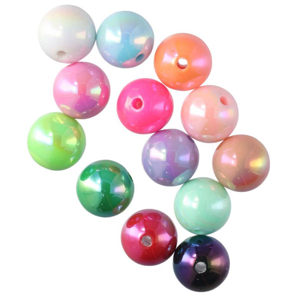 

50Pcs AB Color 16mm Beads Acrylic 16mm Chunky Bubblegum Beads Bubble Gum Beads Bracelet