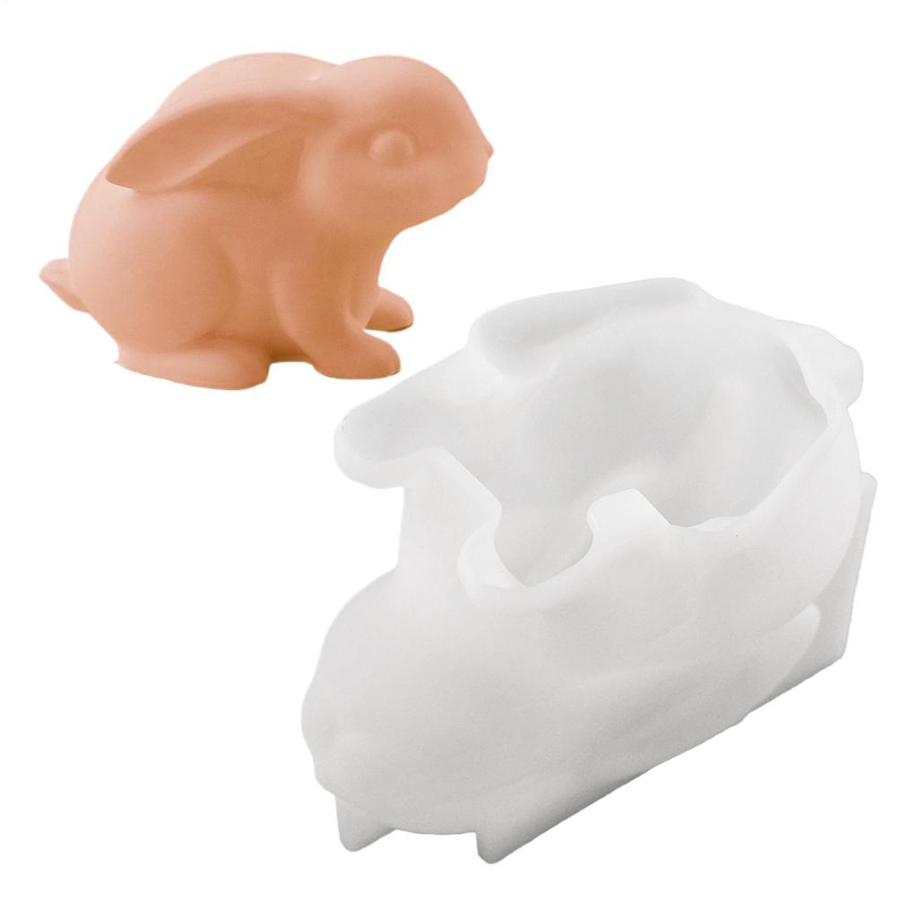 3D Easter Bunny Mold Cute Rabbit Candle Mold Silicone Epoxy Resin Soap Wax Crafts Plaster Cement Moulds Home Decor