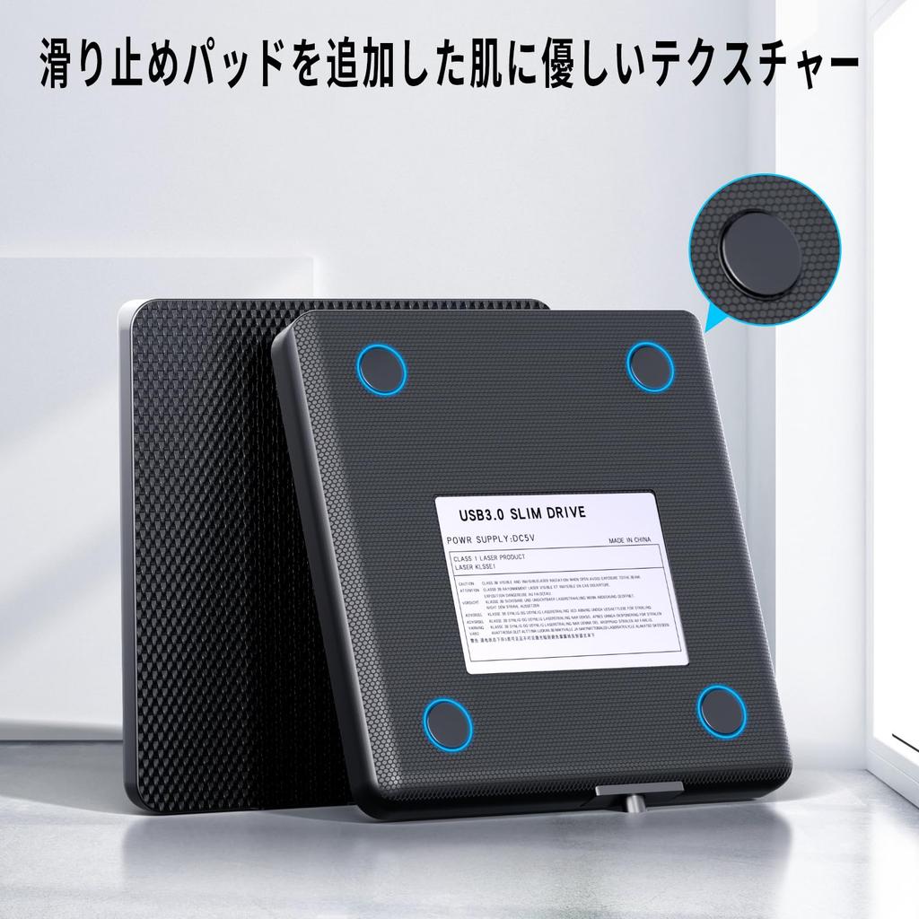 External Blu-ray Drive, USB-A and Type-C Blu-ray Player, Playback, Reading and Writing, Compatible with Windows 7-11/Mac, and Laptops (Black)